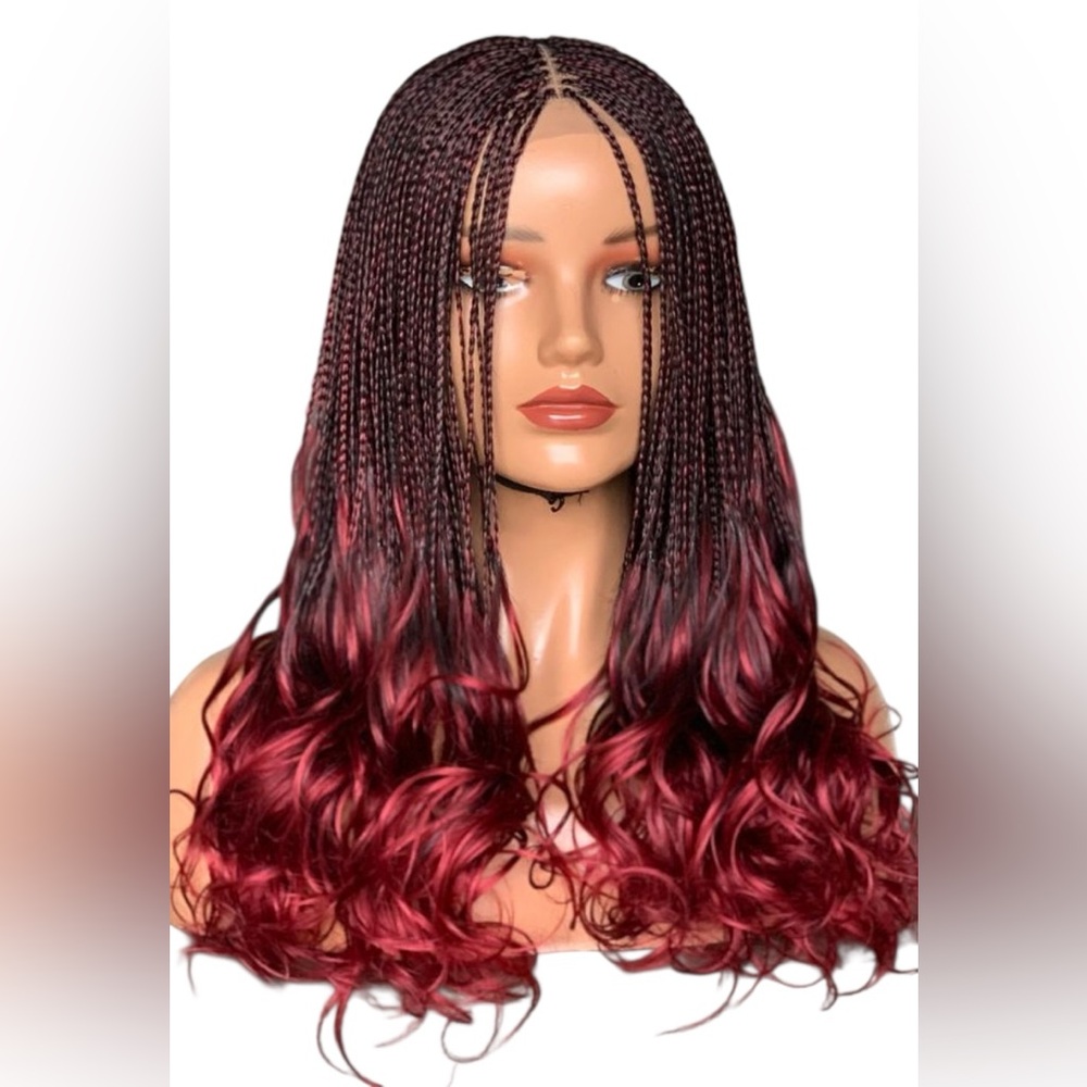 Elegant Red Braided Wig